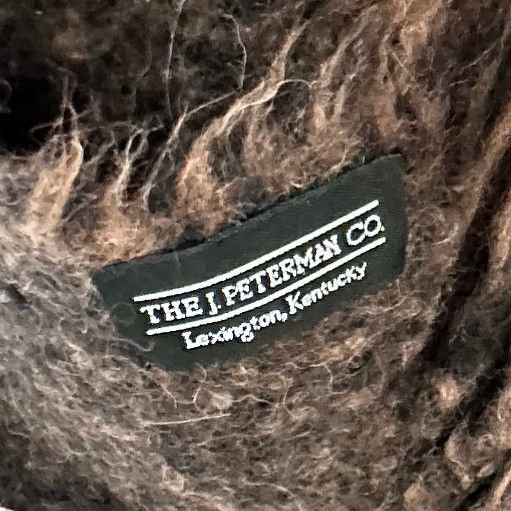 1990s J. Peterman Co. Shaggy Wool Scarf – Rustic Brown Fringe - Picture 5 of 5